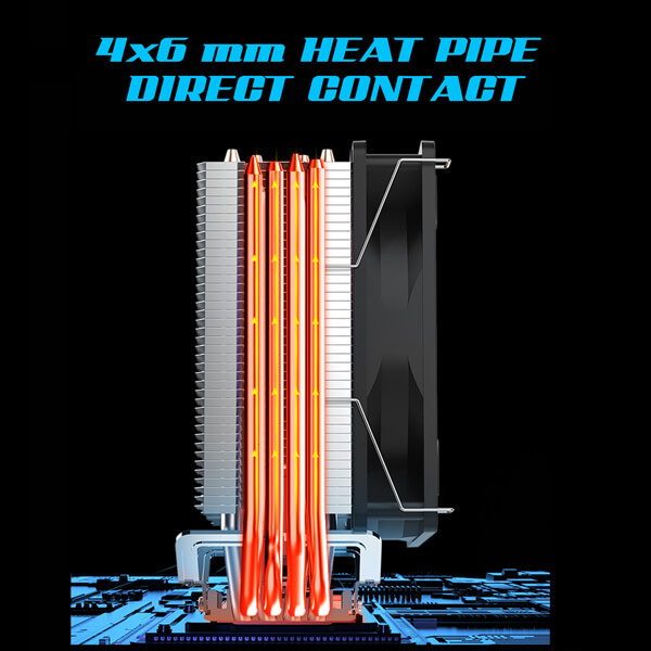 Ant Esports ICE-C400 120mm CPU Air Cooler with Rainbow LED